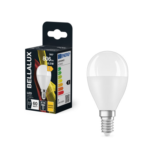 BELLALUX LED Leuchtmittel BELLALUX CLP 7.5W 827 Frosted E14 Warm weiß 4099854317910