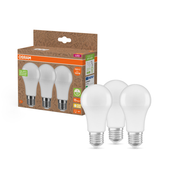OSRAM LED Leuchtmittel LED PCR LAMPS WITH CLASSIC A 14W 827 Frosted E27 Warm weiß 4099854353529