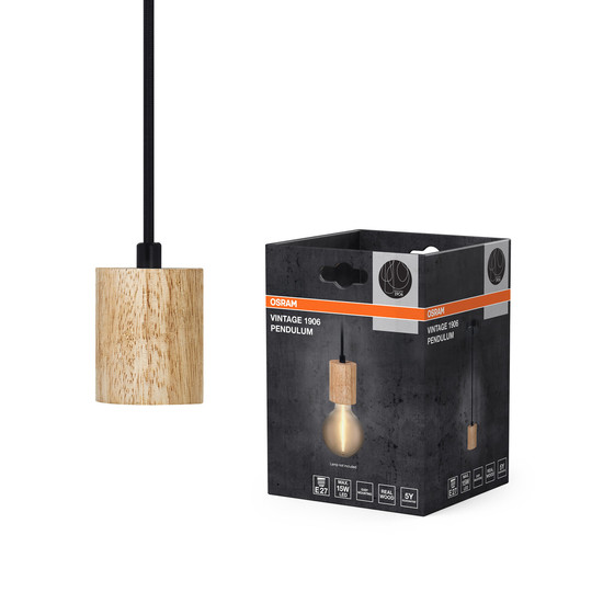 OSRAM Pendelleuchte Vintage 1906 PenduLum Cylinder Wood 4099854419454