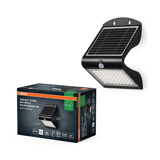 OSRAM LED Aussen-Strahler ENDURA Flood  Solar Butterfly Solar Sensor 4W Neutralweiss 4099854429378