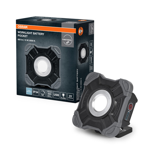 OSRAM LED Aussen-Strahler WORKLIGHTS VALUE BATTERY 10W 865 Dimmbar Kaltweiss 4099854430558
