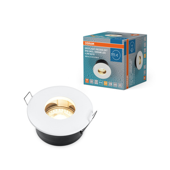 OSRAM LED Aussen-Spotleuchte LED SPOT RECESS IP65 TWISTLOCK GU10 4.3W 2700K White IP65 Warm weiß 4099854444586