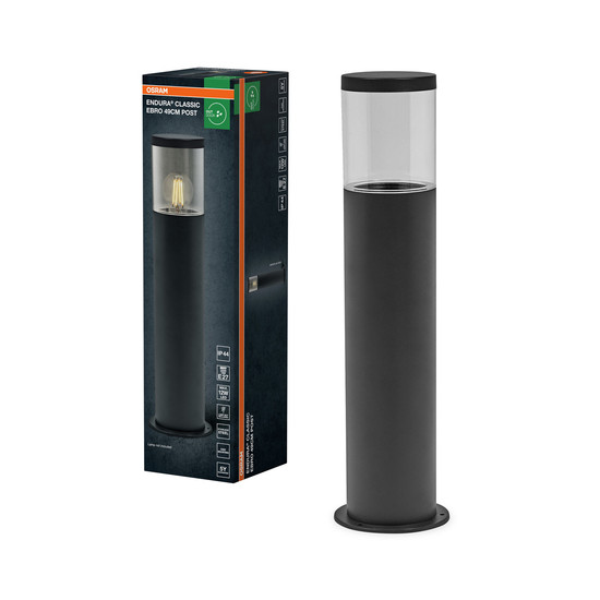 OSRAM Aussenleuchte Endura Classic Ebro 49cm E27 Dark Gray 4099854446313