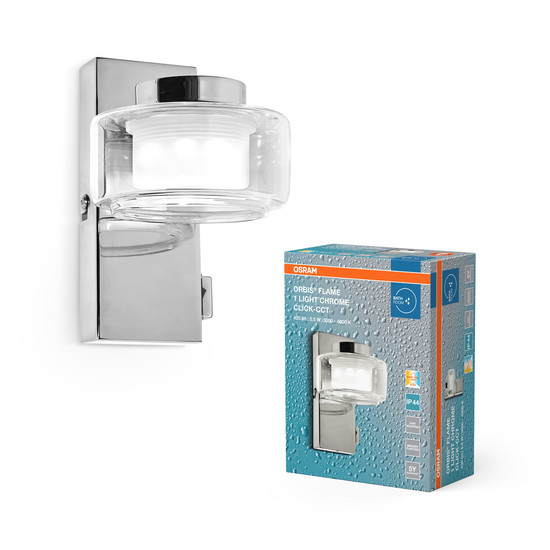 OSRAM LED Deckenleuchte Orbis Flame 5.5W Click CCT IP44 Chrome Warm weiß,Kalt weiß 4099854448027