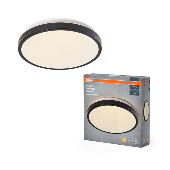 OSRAM LED Deckenleuchte ORBIS LONDON 280 mm 16W  830 BK Warm weiß 4099854448348