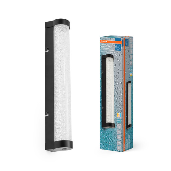 OSRAM LED Deckenleuchte Orbis Tube Bubble Glass 40CM Click CCT DIM IP44  Black Dimmbar Warm weiß,Kalt weiß 4099854450501