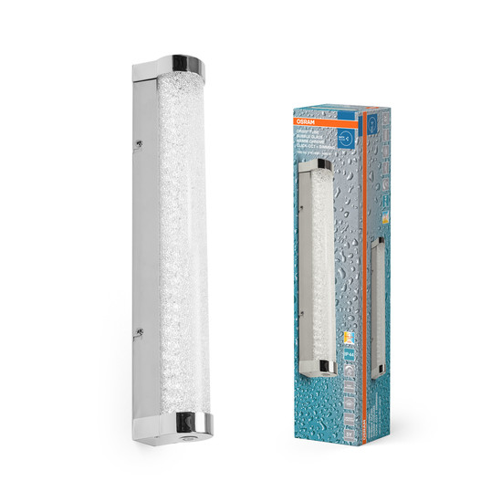 OSRAM LED Deckenleuchte Orbis Tube Bubble Glass 40CM Click CCT DIM IP44  Chrome Dimmbar Warm weiß,Kalt weiß 4099854450525