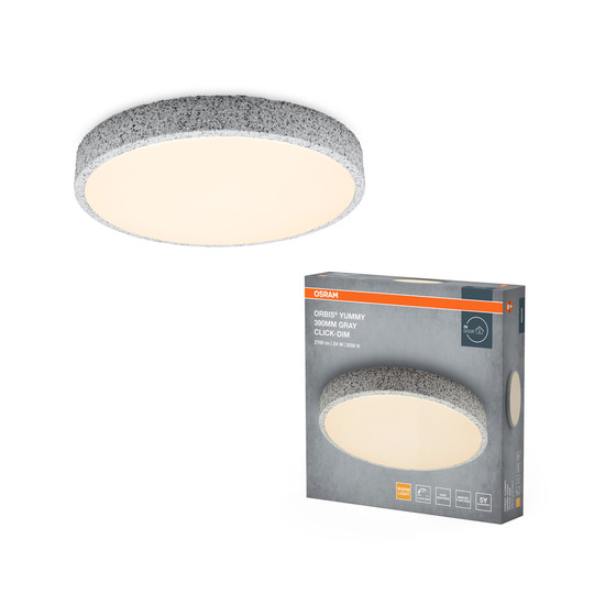 OSRAM LED Deckenleuchte Orbis Yummy 390MM 24W 830 Click DIM Gray Dimmbar Warm weiß 4099854450983