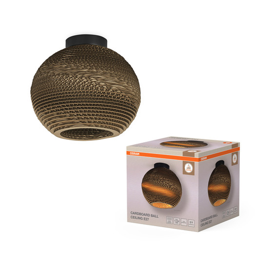 OSRAM Deckenleuchte Decor Cardboard Ball Ceiling E27 Brown 4099854453083