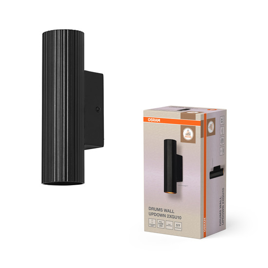 OSRAM Wandleuchte Decor Drums Wall Updown 2XGU10 Black 4099854453595