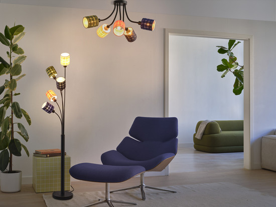 OSRAM Deckenleuchte Decor Felt Weaving Cans Ceiling 5XE14 Multicolor 4099854453670