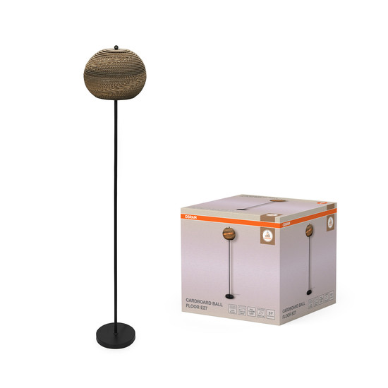 OSRAM Stehlampe Decor Cardboard Ball Floor E27 Brown 4099854453892
