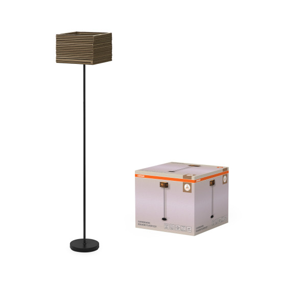 OSRAM Stehleuchte Decor Cardboard Square Floor E27 Brown 4099854454011