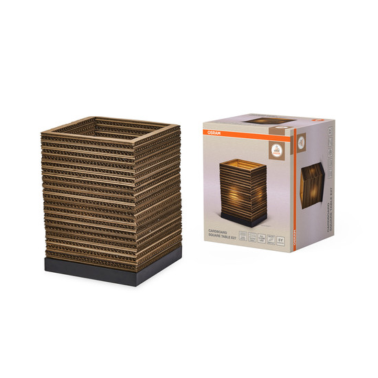 OSRAM Tischleuchte Decor Cardboard Square Table E27 Brown 4099854454059