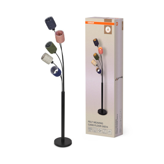 OSRAM Stehleuchte Decor Felt Weaving Cans Floor 5XE14 Multicolor 4099854454349