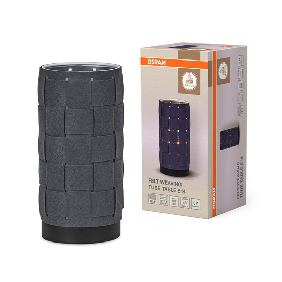 OSRAM Tischleuchte Decor Felt Weaving Tube Table E14 Dark Gray 4099854454523