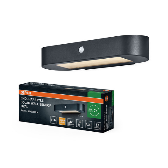 OSRAM LED Aussen-Wandleuchte Endura Style solar WALL Sensor Wall Sensor 6W 3000K Warm weiß 4099854455711