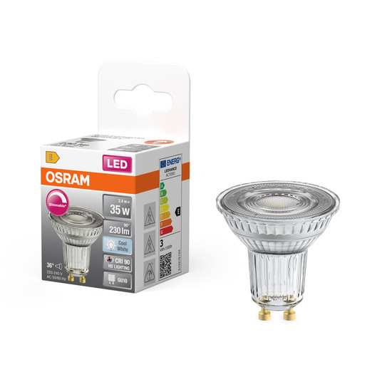 OSRAM LED Leuchtmittel LED SUPERSTAR PAR16 2.4W 940 GU10 Dimmbar Neutralweiss 4099854457050