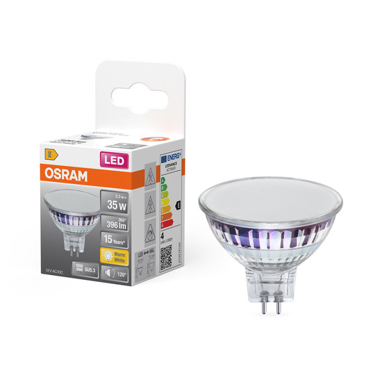OSRAM LED Leuchtmittel LED STAR MR16 12 V 3.3W/827 GU5.3 Warm weiß 4099854458408