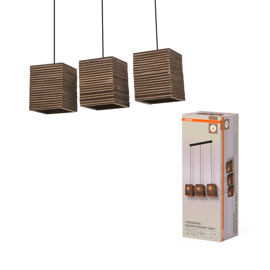 OSRAM Pendelleuchte Decor Cardboard Square Pendant 3XE27 Brown 4099854458927