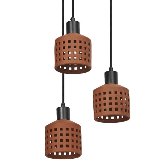 OSRAM Pendelleuchte Decor Clay Windows Pendant PL 3XE27 Brown 4099854459108