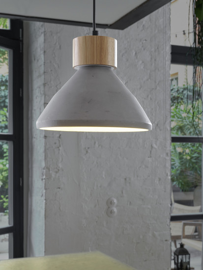 OSRAM Pendelleuchte Decor Concrete Wood Pendant 220 mm E27 Dark Gray 4099854459245
