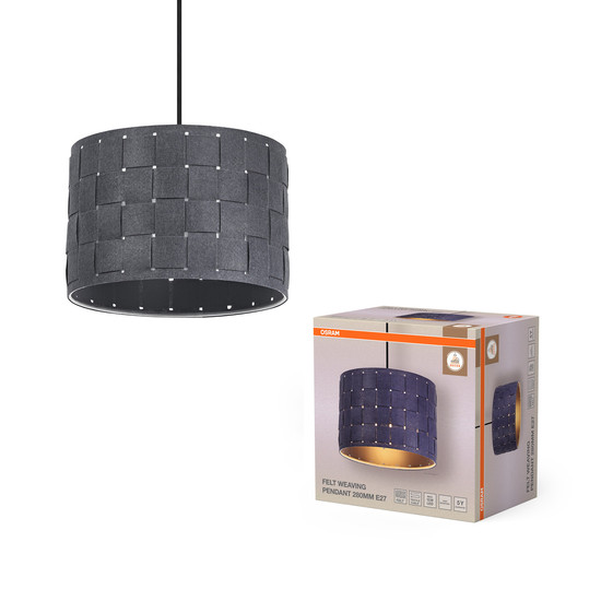 OSRAM Pendelleuchte Decor Felt Weaving Pendant 280 mm E27 Dark Gray 4099854459344