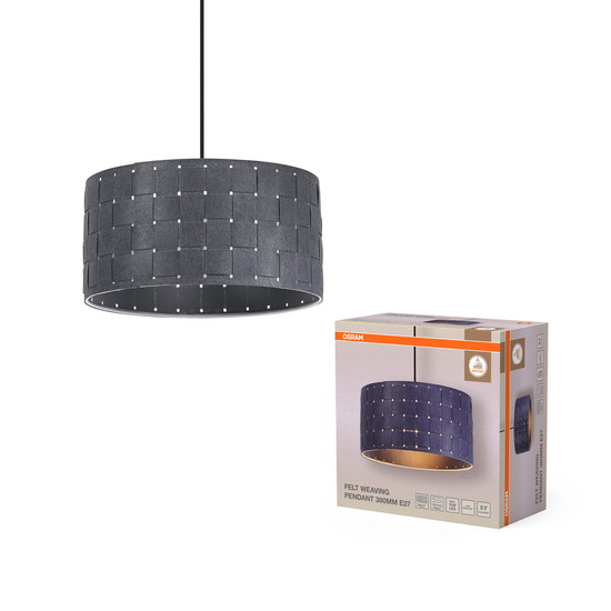 OSRAM Pendelleuchte Decor Felt Weaving Pendant 380 mm E27 Dark Gray 4099854459368