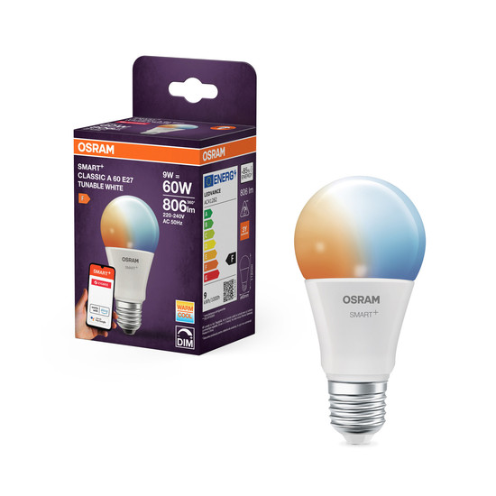 OSRAM LED Leuchtmittel SMART+ Classic Tunable White 9W 220V FR E27 Dimmbar Tunable White 4099854460234