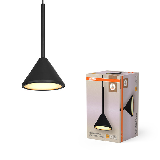 OSRAM LED Pendelleuchte Decor Fuji 1XPendant 5W 930 Black Warm weiß 4099854460395
