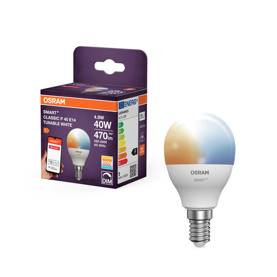 OSRAM LED Leuchtmittel SMART+ Mini bulb Tunable White 4.9W 220V FR E14 Dimmbar Tunable White 4099854460593