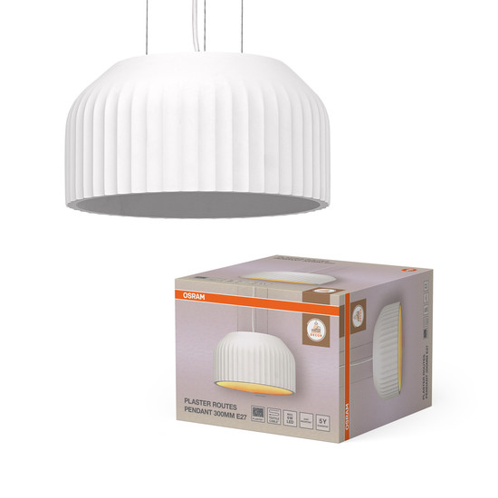 OSRAM Pendelleuchte Decor Plaster Routes Pendant 300 1XE27 White 4099854460913