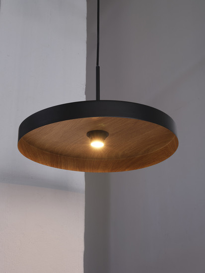 OSRAM Pendelleuchte Decor Plate Pendant E27 Black Wood Decor 4099854461057