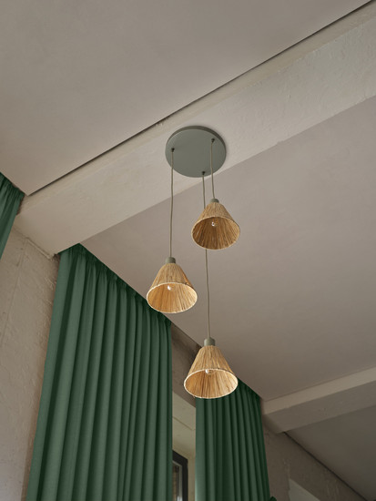 OSRAM Pendelleuchte Decor Raffia Pendant Plate 3XE27 Green 4099854461163