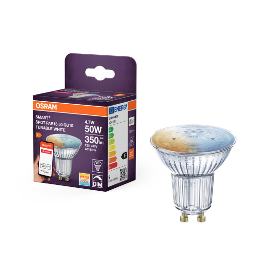 OSRAM LED Leuchtmittel SMART+ SPOT GU10 TW 4.7W 220V TW GU10 Dimmbar Tunable White 4099854461767