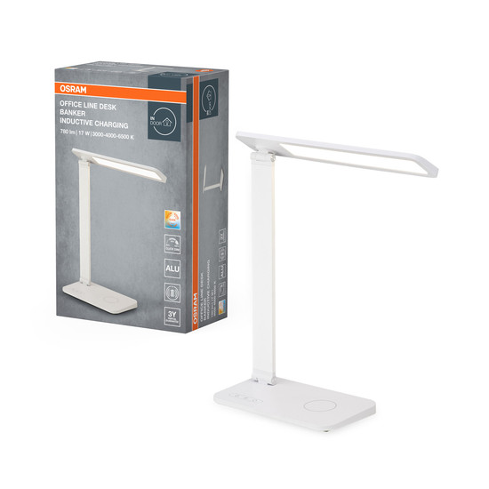 OSRAM LED Tischleuchte Office Line Desk Banker Inductive Charging 17W CCT White Dimmbar Warm weiß,Kalt weiß,Kaltes Tageslicht 4099854464232