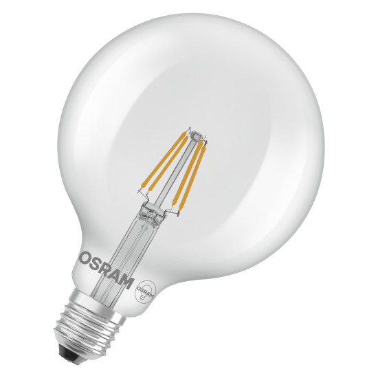 OSRAM LED Leuchtmittel LED Retrofit CLASSIC GLOBE125 3.4W 827 Clear E27 Warm weiß 4099854466274