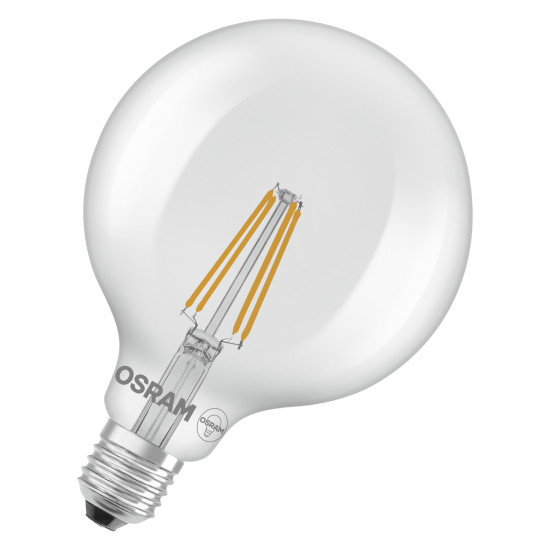 OSRAM LED Leuchtmittel LED Retrofit CLASSIC GLOBE125 5.9W 827 Clear E27 Warm weiß 4099854466618