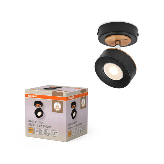 OSRAM LED Deckenleuchte DECOR SPOT PLUTO BLACK 1 Spot Warm weiß 4099854470950
