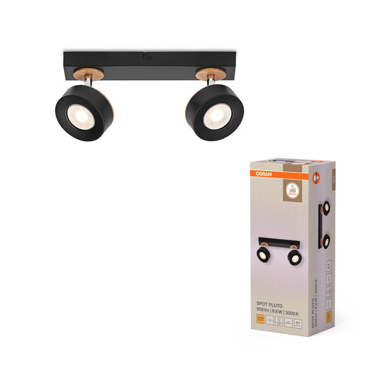 OSRAM LED Deckenleuchte DECOR SPOT PLUTO BLACK 2 Spot Warm weiß 4099854470998