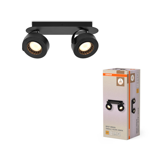 OSRAM LED Deckenleuchte DECOR SPOT VENUS BLACK 2 Spot Warm weiß 4099854471414