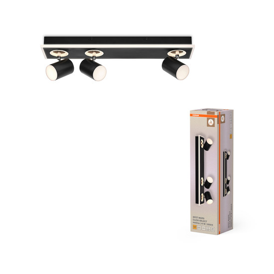 OSRAM LED Deckenleuchte DECOR SPOT MARS BLACK 3 Spot Warm weiß 4099854471735
