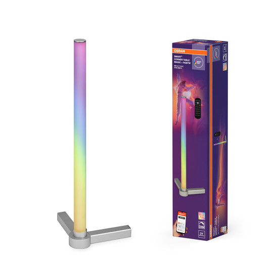 OSRAM LED Tischleuchte SMART WIFI TABLE CORNER Magic RGB Silver Remote Control Dimmbar Tunable White,RGB 4099854471810