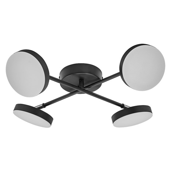 OSRAM LED Deckenleuchte DECOR SPOT MOON 4Spot Cross 21W 830 Black Warm weiß 4099854472336