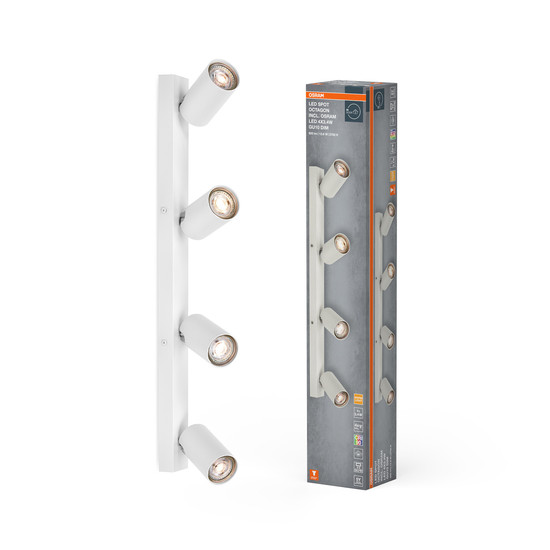 OSRAM LED Deckenleuchte LED SPOT OCTAGON WHITE 4x3.4W 927 DIM Dimmbar Warm weiß 4099854474200