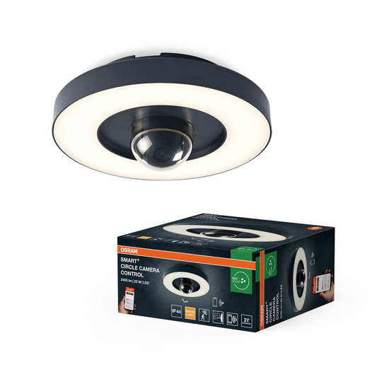 OSRAM LED Aussenleuchte Smart+ Camera Circle Cam Control Control Dimmbar Warm weiß 4099854474811