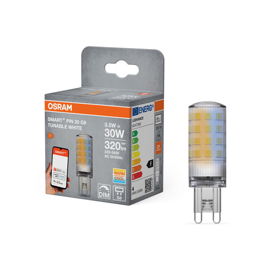 OSRAM LED Leuchtmittel SMART+ WIFI PIN G9 TUNABLE WHITE 230V TW CL G9 Dimmbar Tunable White 4099854480430