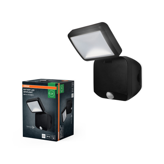 OSRAM LED Aussenleuchte Battery LED Spotlight Single 4W 4000K IP54 Black Neutralweiss 4099854497490