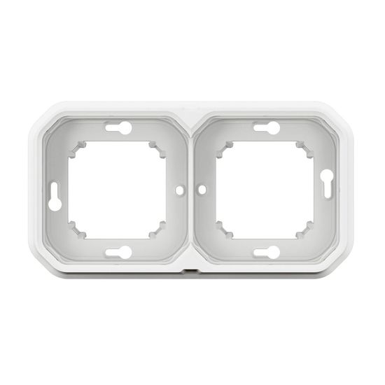 Legrand PLEXO New Feuchtraum-Unterputz-Tragrahmen, 2-fach, horizontal und vertikal Weiß, 069694L