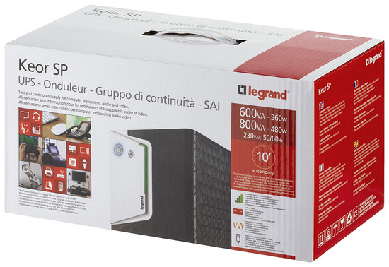 Legrand USV-Anlage Keor SP mit 1500 VA/900 W - 6x IEC-Steckdosen -  Batterie 12V/9Ah, AVR, LED-Monitoring, 310189